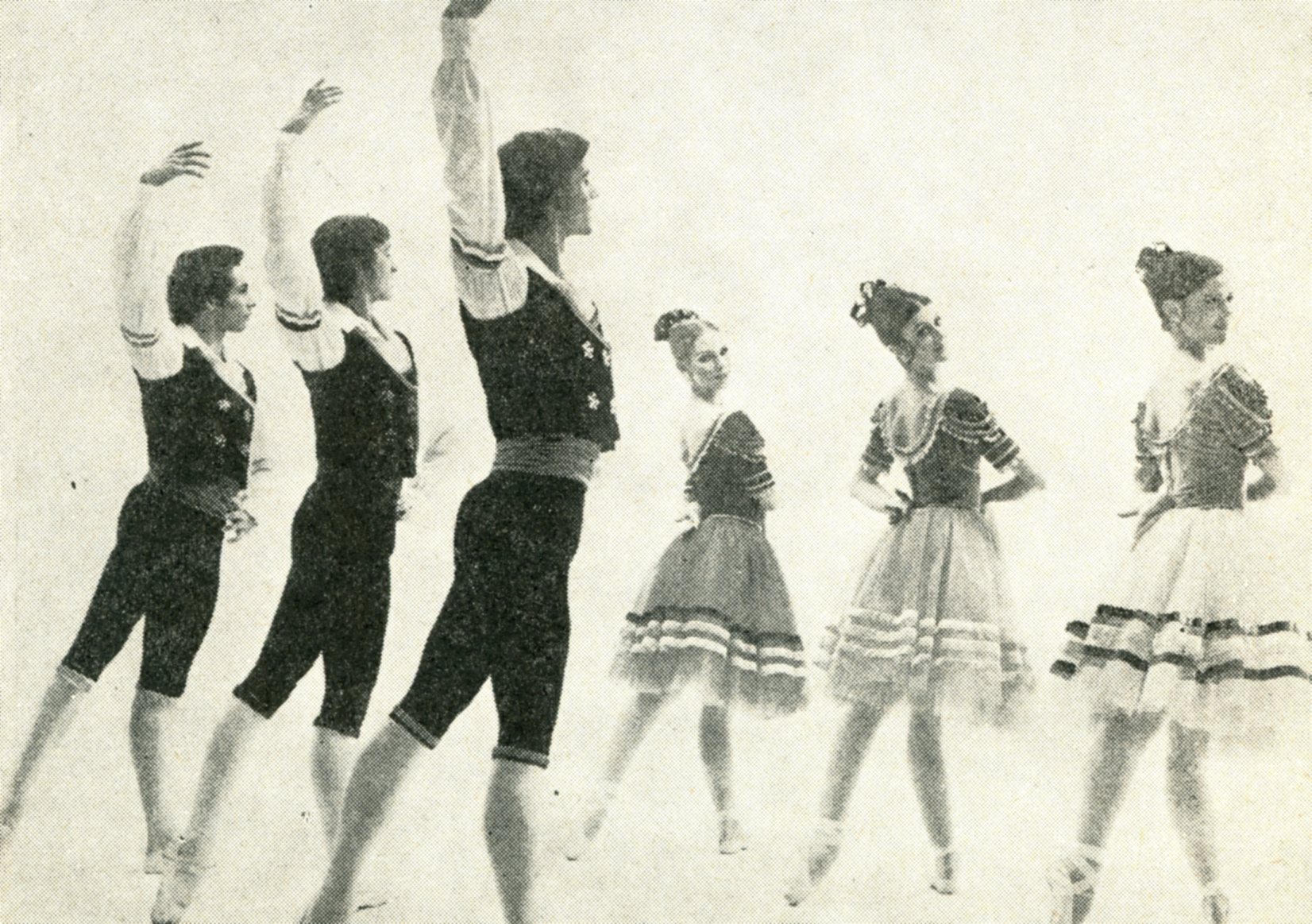a vintage photo of the RWB Company performing Grand Pas Espagnol